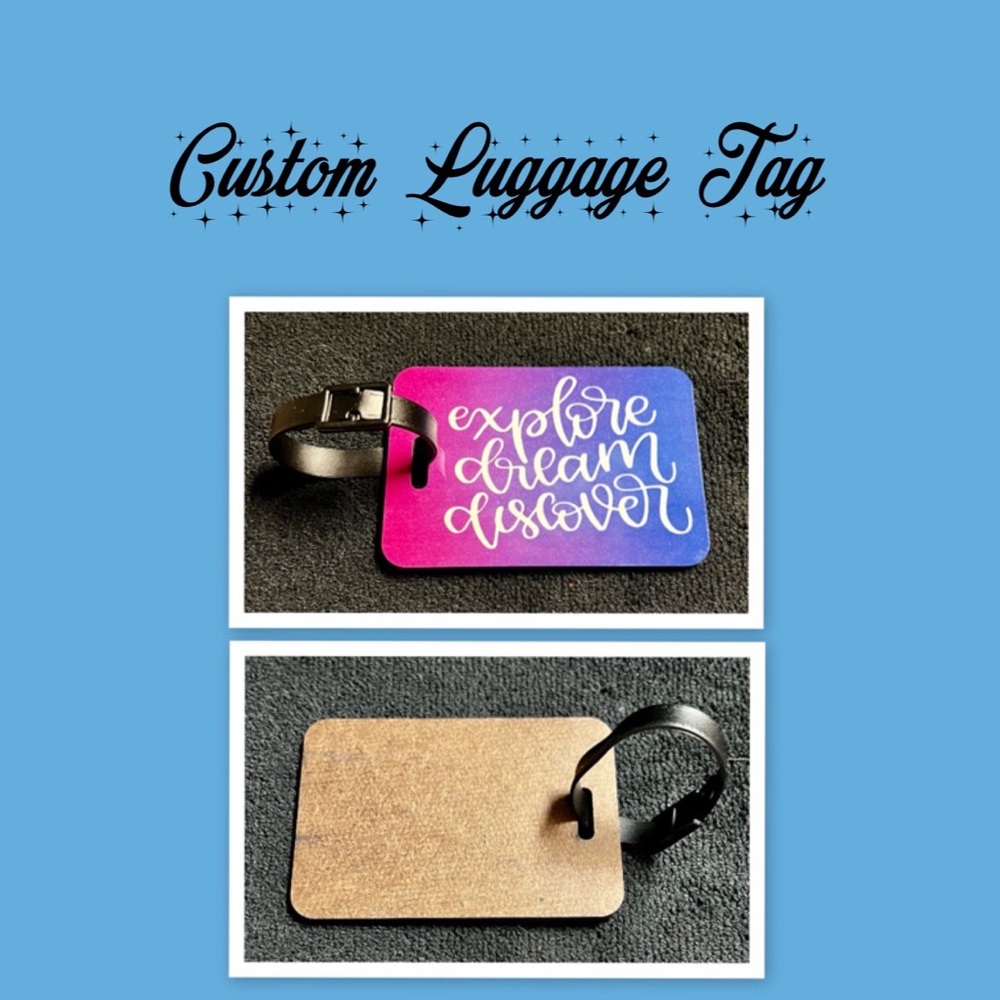 Custom Luggage Tag, Suitcase “Explore, Dream, Discover” Ornament Suitcase Tag
